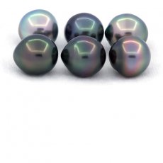 Lotto di 6 Perle di Tahiti Semi-Barocche B/C di 11.5 a 11.8 mm