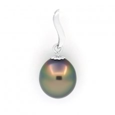 Ciondolo in Argento e 1 Perla di Tahiti Semi-Baroccha B 10.9 mm