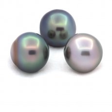 Lot of 3 Tahitian Pearls Semi-Baroque C from 12.6 to 12.7 mm