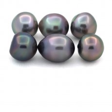 Lot de 6 Perles de Tahiti Semi-Baroques B de 10  10.3 mm