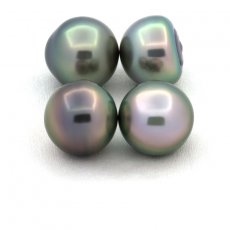 Lotto di 4 Perle di Tahiti Semi-Barocche B di 10 a 10.3 mm
