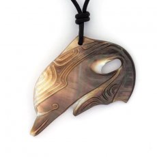 Ciondolo in madreperla e Collana in cuoio