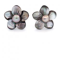 Orecchini in Argento e 2 Keishi di Tahiti