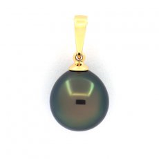 Ciondolo in Oro 18K e 1 Perla di Tahiti Semi-Baroccha B 10.5 mm