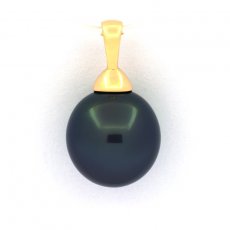 Ciondolo in Oro 18K e 1 Perla di Tahiti Semi-Baroccha B 11 mm