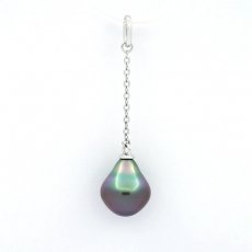 Ciondolo in Argento e 1 Perla di Tahiti Semi-Baroccha B 8.9 mm
