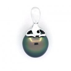 Ciondolo in Argento e 1 Perla di Tahiti Semi-Baroccha B/C 11.5 mm