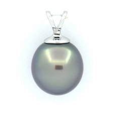 Ciondolo in Argento e 1 Perla di Tahiti Semi-Baroccha C 10.3 mm