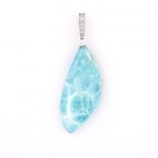 Ciondolo in Argento e 1 Larimar - 38 x 17 x 9 mm - 9 gr
