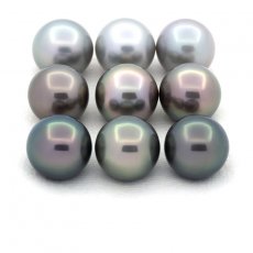 Lotto di 9 Perle di Tahiti Rotonde C di 11.5 a 11.9 mm