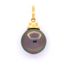 Ciondolo in Oro 18K e 1 Perla di Tahiti Semi-Baroccha B 11.7 mm