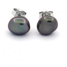 Orecchini in Argento e 2 keishi di Tahiti