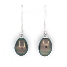 Orecchini in Argento e 2 keishi di Tahiti