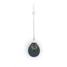 Ciondolo in Argento e 1 Perla di Tahiti Semi-Baroccha C 8.2 mm