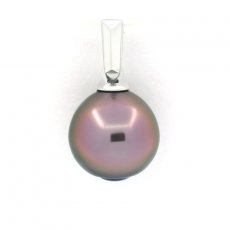 Ciondolo in Argento e 1 Perla di Tahiti Semi-Baroccha B/C 9.1 mm