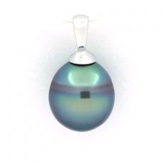 Ciondolo in Argento e 1 Perla di Tahiti Semi-Baroccha B 9.3 mm