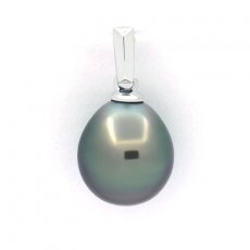 Ciondolo in Argento e 1 Perla di Tahiti Semi-Baroccha A/B 9.3 mm