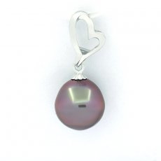 Ciondolo in Argento e 1 Perla di Tahiti Semi-Baroccha B/C 10.4 mm