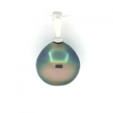 Ciondolo in Argento e 1 Perla di Tahiti Semi-Baroccha B 9 mm