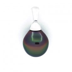 Ciondolo in Argento e 1 Perla di Tahiti Semi-Baroccha B 9.3 mm