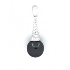 Ciondolo in Argento e 1 Perla di Tahiti Semi-Baroccha C 8.7 mm