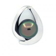 Ciondolo in Argento e 1 Perla di Tahiti Semi-Baroccha C 10.3 mm