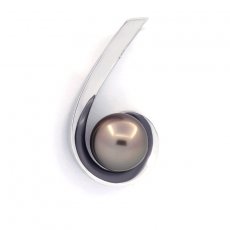 Ciondolo in Argento e 1 Perla di Tahiti Semi-Baroccha B/C 9.5 mm
