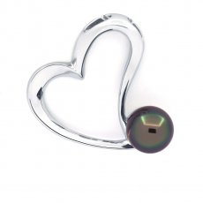 Ciondolo in Argento e 1 Perla di Tahiti Semi-Baroccha C 9.2 mm