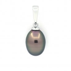 Ciondolo in Argento e 1 keishi di Tahiti