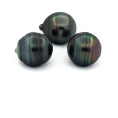 Lot de 3 Perles de Tahiti Cercles C de 11.5  11.8 mm