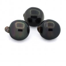 Lot von 3 Circlese TahitiPerlen D von 12.5 bis 12.8 mm