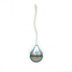 Ciondolo in Argento e 1 Perla de Tahiti Cerchiata B/C 8.9 mm