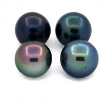 Lot von 4 Runde TahitiPerlen D von 9 bis 9.2 mm