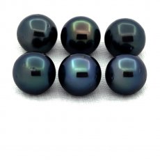 Lot de 6 Perles de Tahiti Rondes D de 9  9.1 mm