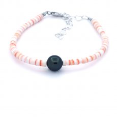 Armband aus Muscheln und 1 Runde TahitiPerle C/D 8 mm