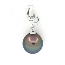 Ciondolo in Argento e 1 Perla di Tahiti Semi-Baroccha C 9.4 mm