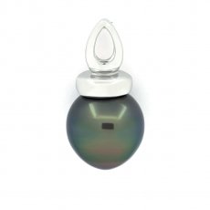 Colgante de Plata y 1 Perla de Tahiti Semi-Barroca B 11.1 mm