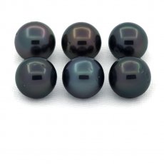 Lotto di 6 Perle di Tahiti Rotonde D di 8.5 a 8.8 mm