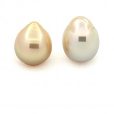 Lotto di 2 Perle Australiane Semi-Barroca C di 11.4 a 11.5 mm