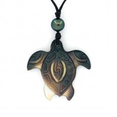 Pendentif en nacre et 1 Perle de Tahiti Semi-Ronde C 8.7 mm