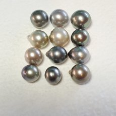 Lote de 12 Perlas de Tahiti Semi-Barrocas B, BC, C de 10.8 à 12.5 mm