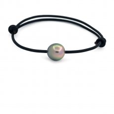 Braccialetto in Cuoio e 1 Perla di Tahiti Semi-Baroccha C 10.1 mm