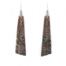 Boucles d'oreilles en Nacre de Tahiti - 53 x 14 mm