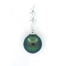 Pendentif en Argent et 1 Perle de Tahiti Semi-Baroque B 9.7 mm