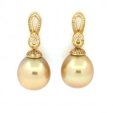 Orecchini in Argento con 2 Perle d'Australia Semi-Barocche C 13.2 mm