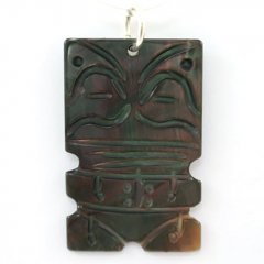 Ciondolo Tiki in madreperla di Tahiti