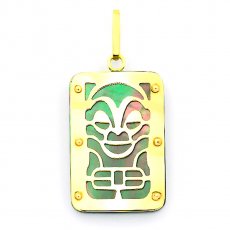 18K Gold and Tahitian Mother-of-Pearl Pendant - Dimensions = 24 X 16 mm - Health