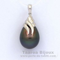 Ciondolo in Argento e 1 Perla di Tahiti Semi-Barocca C 12.3 mm