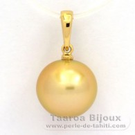 Ciondolo in Oro 18K e 1 Perla de Australia Rotonda B 11.5 mm