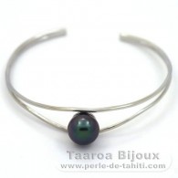 Braccialetto in Argento e 1 Perla di Tahiti Semi-Barocca C 9.5 mm